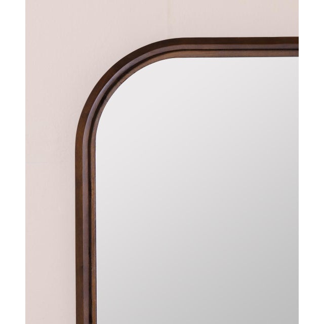 Glass Jude Rounded Edge Wall Mirror, Espresso For Sale - Image 7 of 10