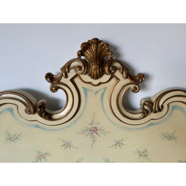 Vintage Karges Venetian French Provincial Style Carved Wood King Size Headboard For Sale - Image 13 of 14