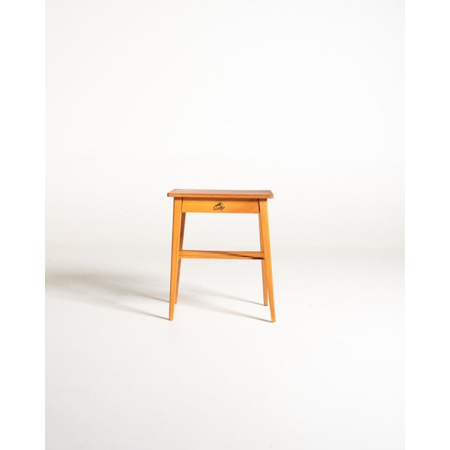 Scandinavian Birch Bedside Table, 1950s For Sale - Image 6 of 12