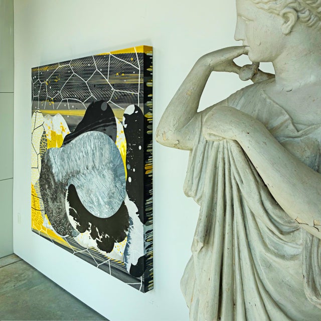 Paper "High Pass Gray" by Michael DesRosiers Mixed-Media on MDF Panel (2022) For Sale - Image 7 of 9