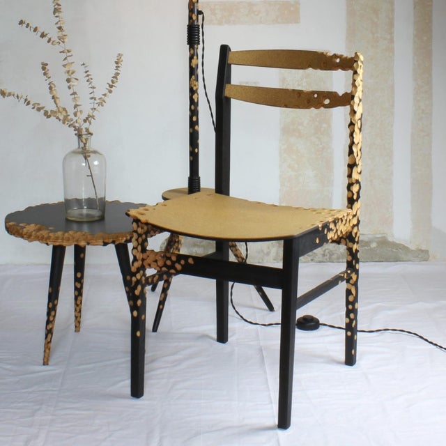 Black N1 Chair - Brutalist Yakisugi Charred Wood Dining Chair by Gabor Gobi For Sale - Image 8 of 10