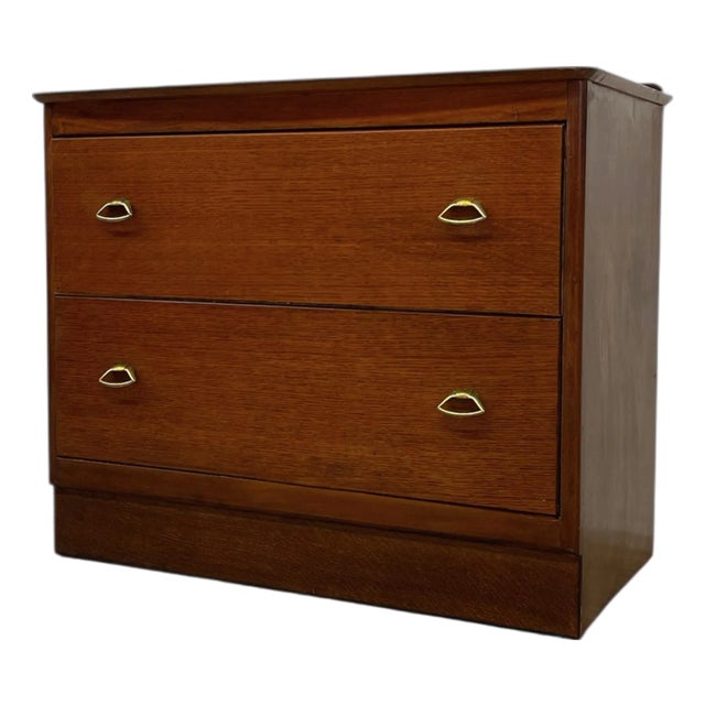1970s Vintage Mid Century Modern Two-Drawer Chest - Uk Import For Sale