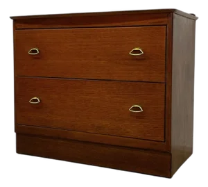 1970s Vintage Mid Century Modern Two-Drawer Chest - Uk Import