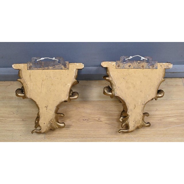 Late 19th Century Gilt Wood Wall Sconces, Set of 2 For Sale - Image 16 of 18