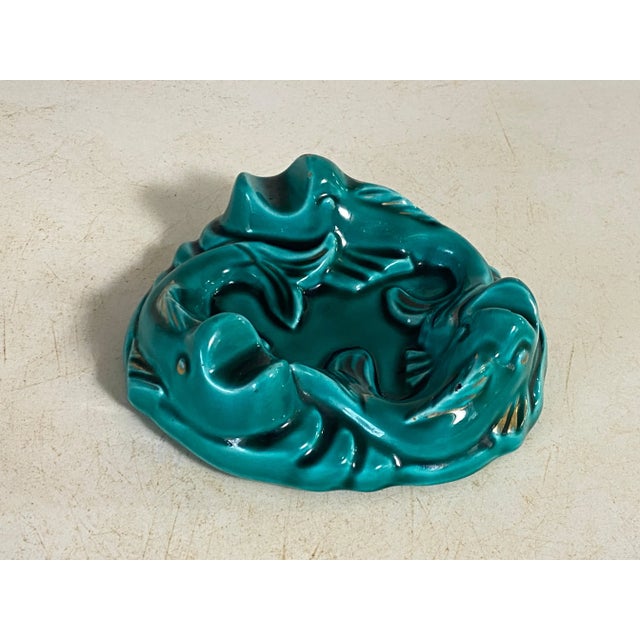 Ceramic Art Deco Green Ceramic Ashtray, 1940s For Sale - Image 7 of 8