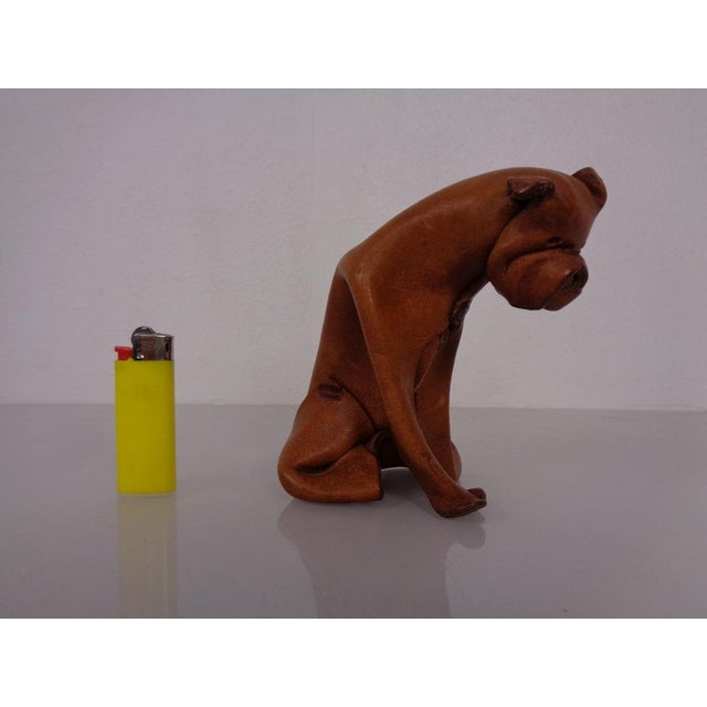 Animal Skin Handmade Leather Boxer Dog from Deru Wiesbaden, Germany, 1960s For Sale - Image 7 of 18