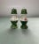Vintage Green Multicolored Glaze Ceramic Salt & Pepper Shakers- a Pair For Sale In Jacksonville, FL - Image 6 of 10