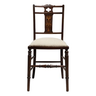 19th Century France Edwardian Brown Wood Lounge Chair For Sale
