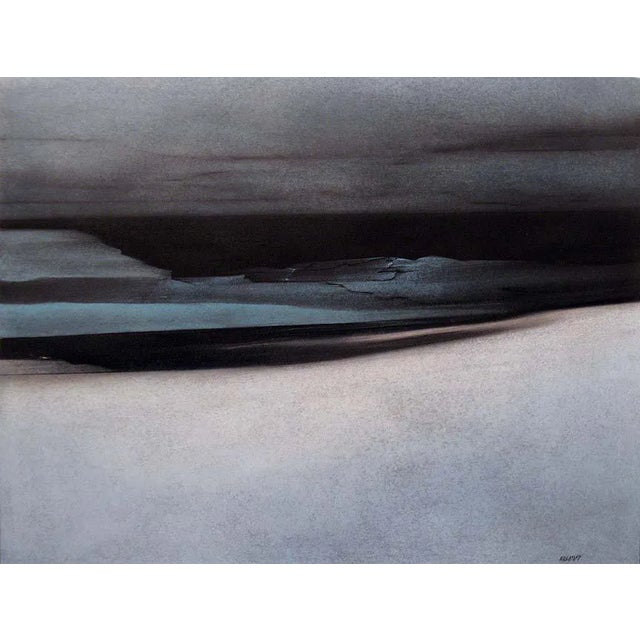 Paul Nabatoff "Minimalist Landscape" Original Pastel Drawing on Paper Unframed For Sale