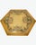 A beautifully crafted vintage Italian coffee table featuring a distinctive hexagonal form with an elegant hand-painted...