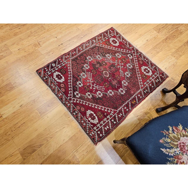 Late 19th Century 19th Century Turkish Bergama Village Rug, Handwoven Wool, Brick Red, 3' x 4' For Sale - Image 5 of 18
