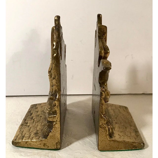 Vintage Brass Flying Duck Bookends A Pair Chairish Heavy bookends—made of wood, bronze, marble, and even large geodes—have been used for centuries.