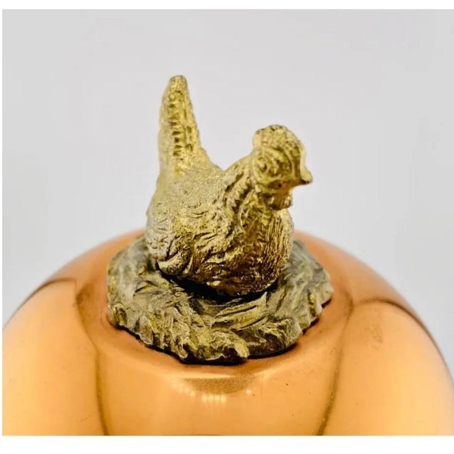 French Country Vintage Tagus Portugal Copper Egg Coddler Complete With Chicken Finial For Sale - Image 3 of 18