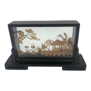 Mid 20th C Chinese Cork Carving Landscape Diorama For Sale