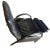 Three position reclining leather lounge armchair with swing out foot rest designed in the style of Milo Baughman for...
