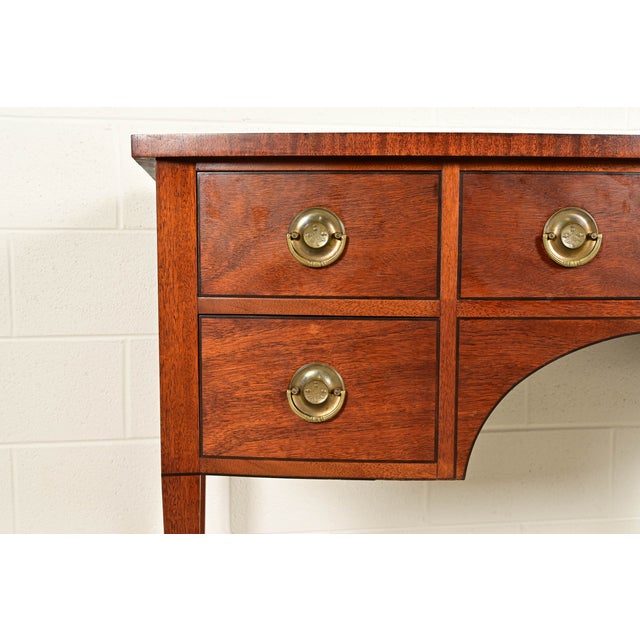 Baker Furniture Style Federal Mahogany Bow Front Sideboard Credenza or Buffet For Sale - Image 9 of 15