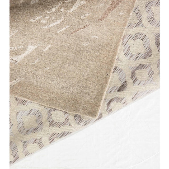 Modern Abstract Hand-Knotted Wool & Silk Rug 5'6" X 7'10" For Sale - Image 4 of 4