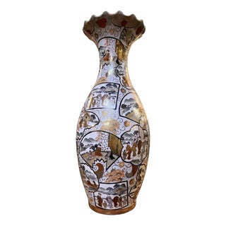 Large Antique Japanese Kutani Style Vase, 1900s For Sale