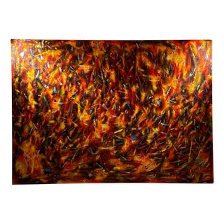Jon Atac, Expression 3, 1989, Large Oil on Canvas For Sale