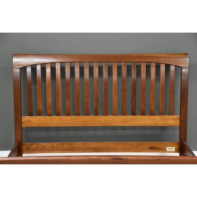 Mid-Century Modern 1990s Refinished Ethan Allen Cherry American Impressions Queen Bed For Sale - Image 3 of 9