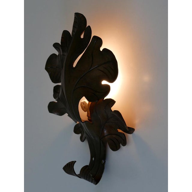 Mid-Century Modern Brass Oak Leaf Wall Lamp, 1960s For Sale - Image 12 of 16