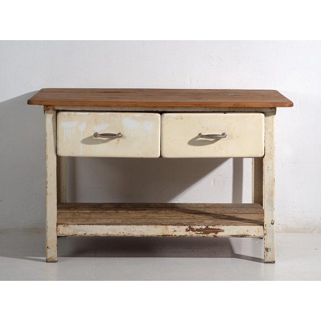 Industrial Worktable with Drawers, 1940s For Sale - Image 6 of 10