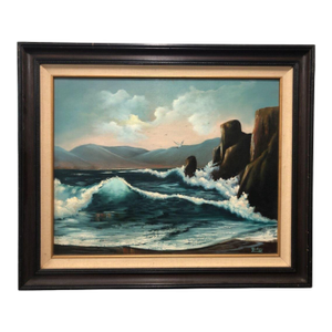 Vintage Oil Painting Seascape by Barbara Bennett