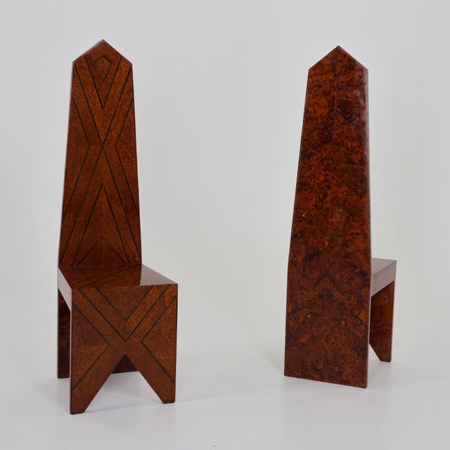 Pair of 1970s Modernist Tall Back "Throne Chairs" For Sale - Image 10 of 11
