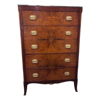 1940s Crotch Mahogany Gentlemen's Chest by Berkey and Gay Furniture For Sale