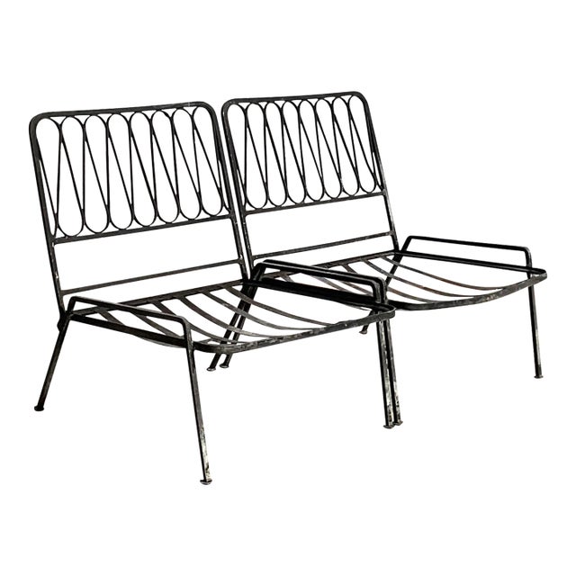 Vintage Mid-Century Modern Salterini Ribbon Wrought Iron Chairs - Set of 2 For Sale