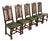 Berkey & Gay Antique English Jacobean Carved Walnut Dining Chairs, Set of Five For Sale