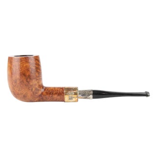 Mid-20th Century Briar Pipe with Sterling Silver Ferrule For Sale