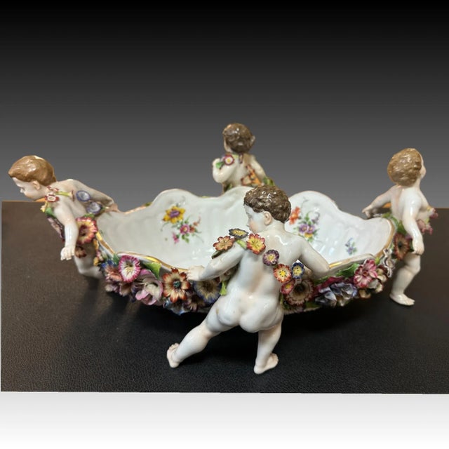 Antique German Schierholz Plaue Centerpiece Bowl. Mark to the underside indicates a date of production of 1907-1927. The...