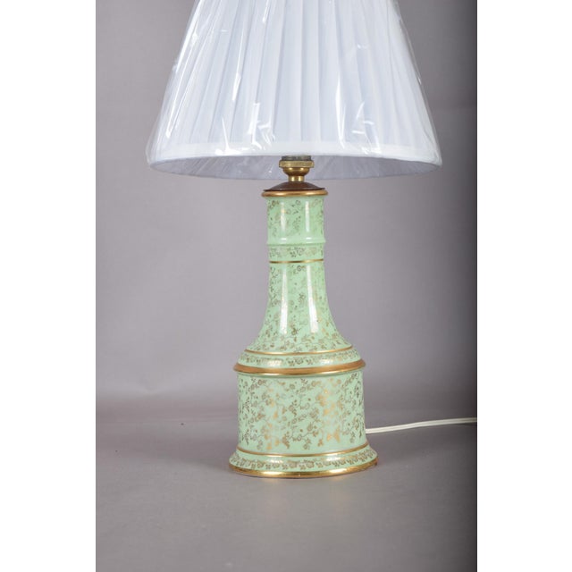 Vintage Mint Green Porcelain Table Lamp, 1950s For Sale - Image 3 of 9