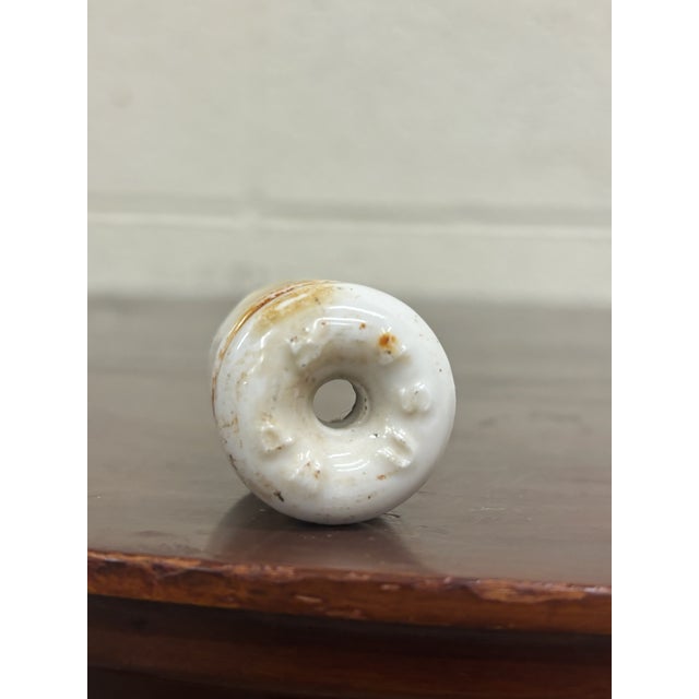 Early 20th Century Antique Small White Ceramic Electrical Wire Insulator For Sale - Image 5 of 6