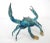 Late 20th Century Enameled Brass Blue Crab Figure For Sale - Image 4 of 12