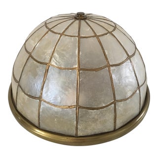 Vintage Capiz Shell Dome Ceiling Fixture For Sale