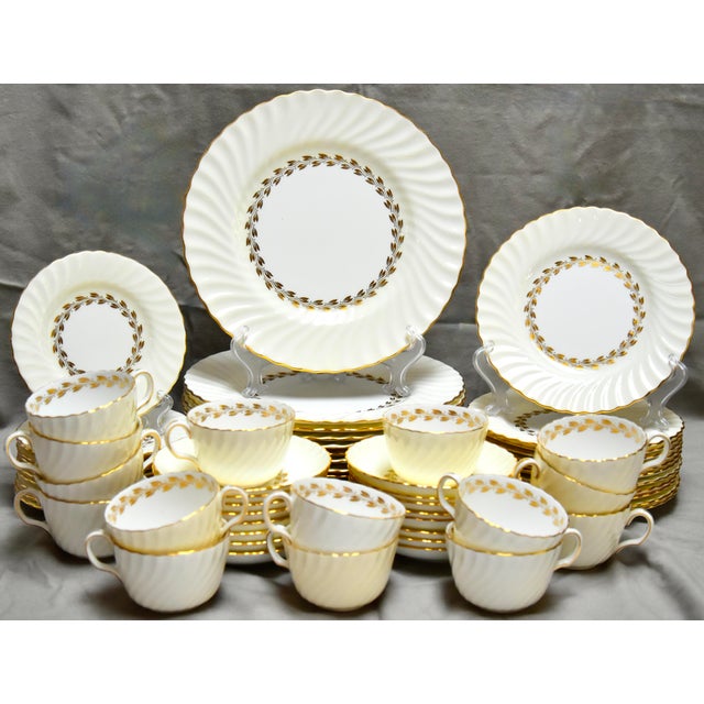 Cream 1950s Midcentury Minton Bone China Dinner Service for 12 Settings, 67 Pieces For Sale - Image 8 of 8