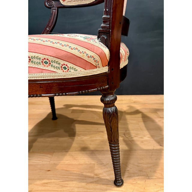 Wood Pair of 18th Century Period French Louis XVI Walnut Armchairs For Sale - Image 7 of 17