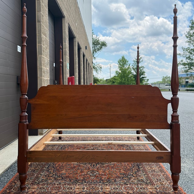 Vintage Pennsylvania House Traditional Solid Cherry Full Poster Bed Frame For Sale In Philadelphia - Image 6 of 12