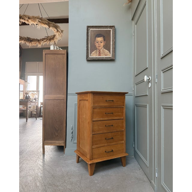 Small Vintage Chest of Drawers in Oak, 1960s For Sale - Image 6 of 15