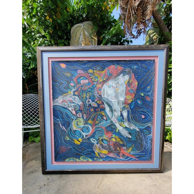 Yamin Young, Serigraph Signed & Numbered "Birth of a Mermaid" 226/275 Framed 1980s For Sale - Image 13 of 13