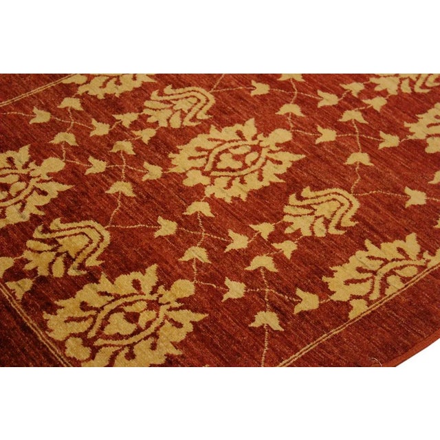 1990s Shabby Chic Kafkaz Red/Gold Hand-Knotted Rug - 3'7 X 6'0 For Sale In New York - Image 6 of 8