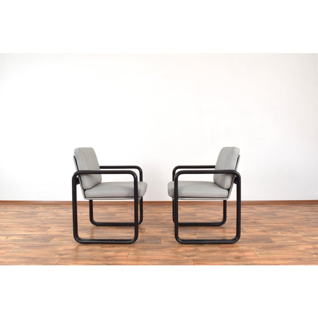 This set of two brutalist armchairs was designed by Burkhard Vogtherr and manufactured in Germany in the 1970s by...