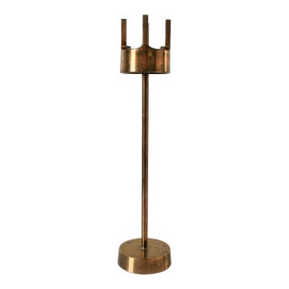 Vintage Modernist Brass Candlestick For Sale