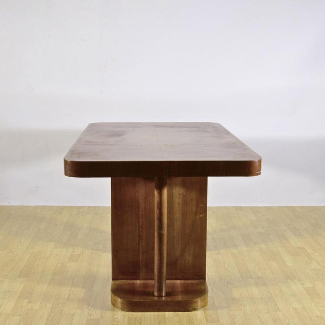 Art Deco Table in Elm Burl and Mahogany, 1930s For Sale - Image 3 of 18