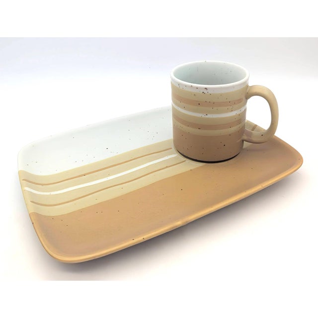 1970s Otagiri Stoneware Breakfast and Snack Set for 2, 4 Pieces For Sale In Miami - Image 6 of 13