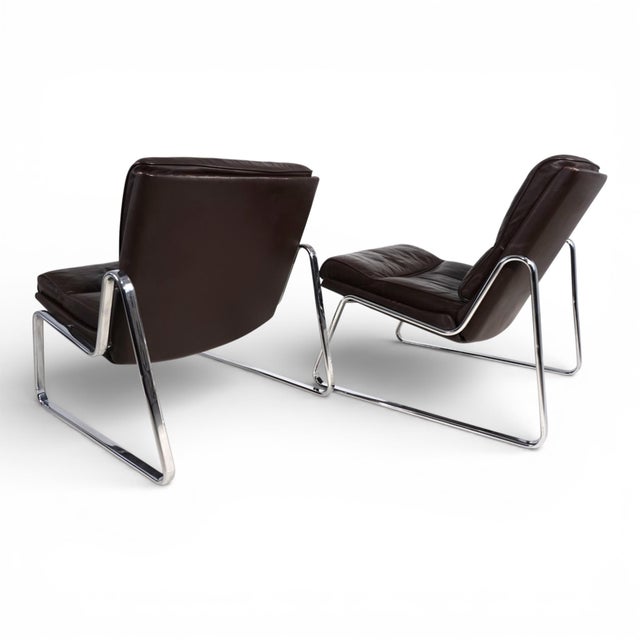 Lounge Chairs in Brown Leather by Gerd Lange for Drabert, 1970s, Set of 2 For Sale - Image 17 of 18