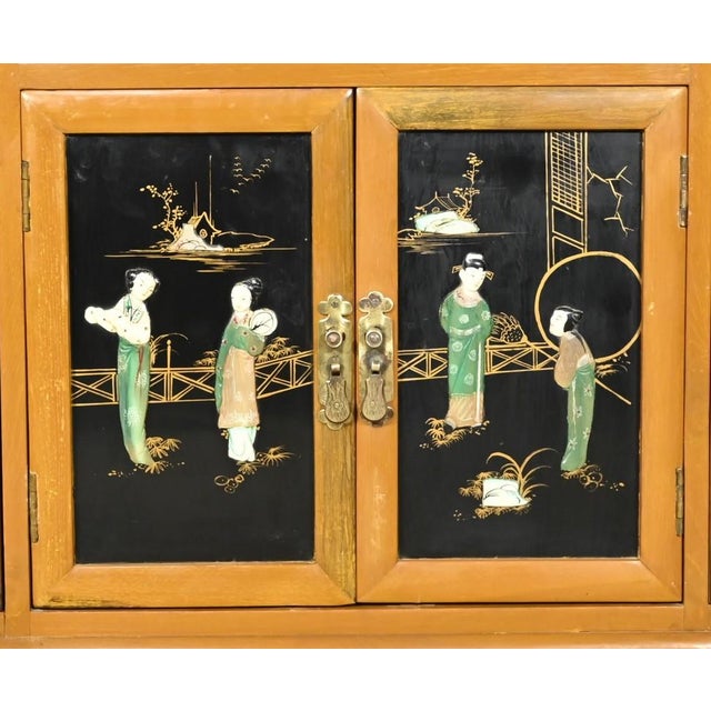 Asian Cabinet with Lacquered Wooden Liqueurs, China, 1950s For Sale - Image 17 of 18