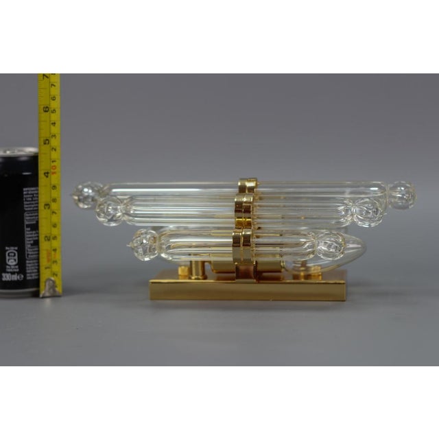 Crystal Glass and Brass Wall Lamp by Honsel, Germany, 1980s For Sale - Image 18 of 18